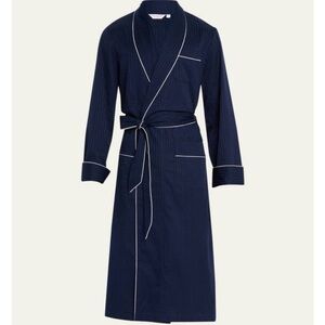 Derek Rose Men's Dotted Royal Robe w/ Piping